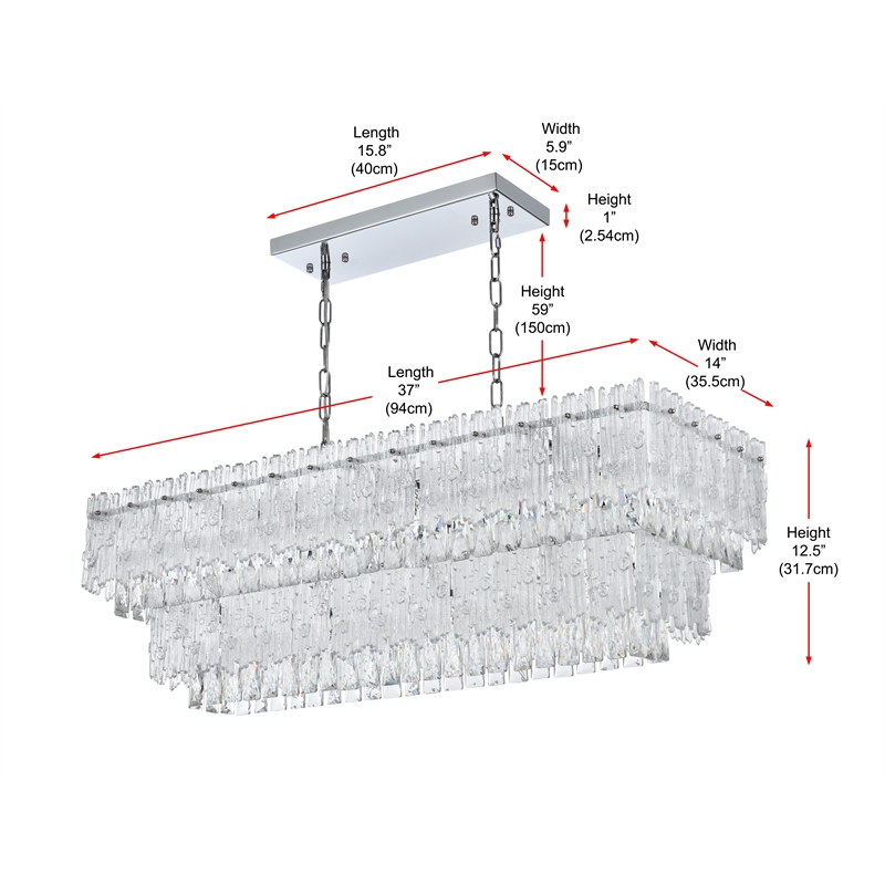 Elegant Lighting Emilia 37 Inch Chandelier In Chrome