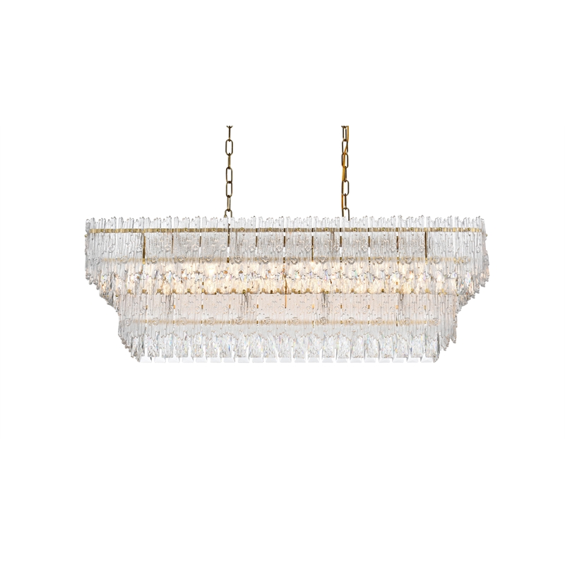 Elegant Lighting Emilia 37 Inch Chandelier In Satin Gold