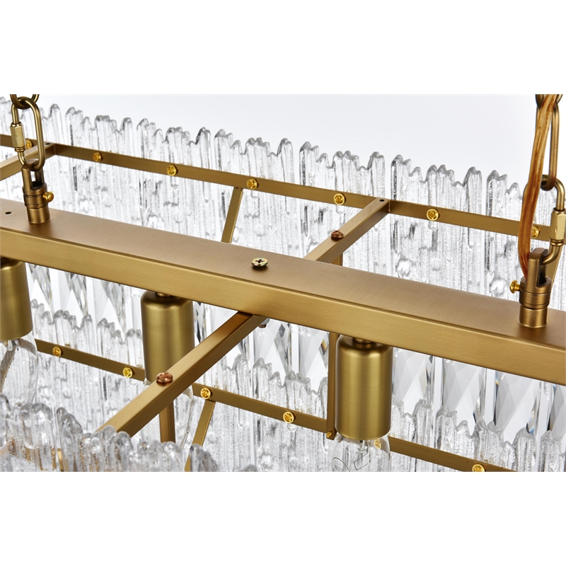 Elegant Lighting Emilia 37 Inch Chandelier In Satin Gold