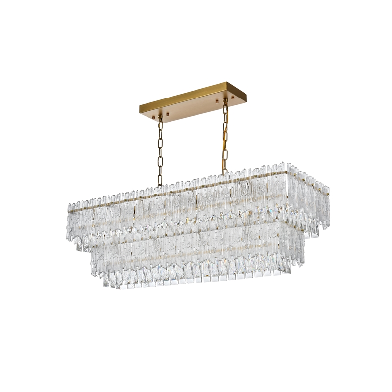 Elegant Lighting Emilia 37 Inch Chandelier In Satin Gold