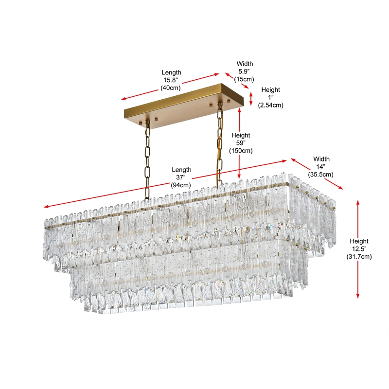 Elegant Lighting Emilia 37 Inch Chandelier In Satin Gold