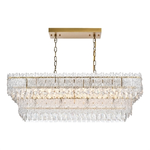 Elegant Lighting Emilia 37 Inch Chandelier In Satin Gold