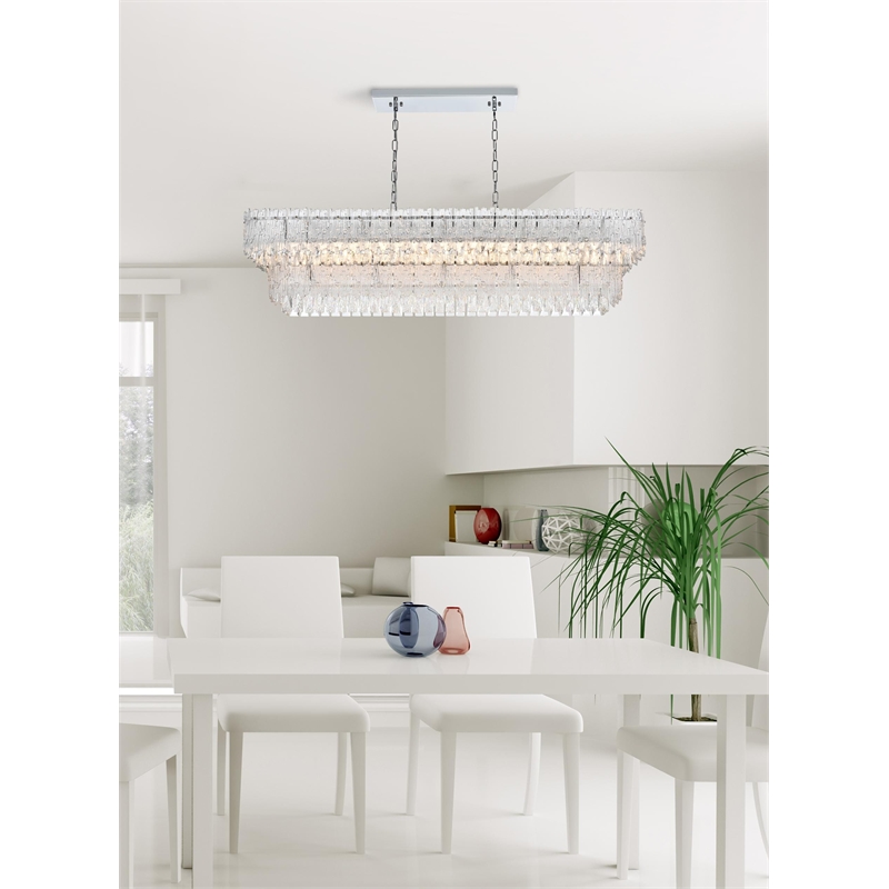 Elegant Lighting Emilia 50 Inch Chandelier In Chrome