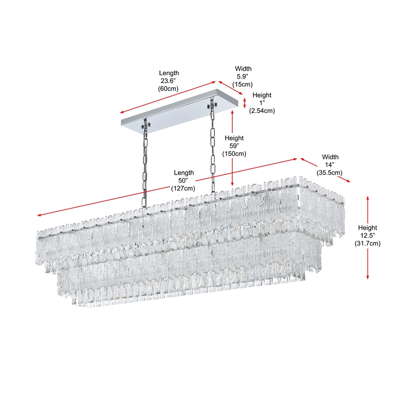 Elegant Lighting Emilia 50 Inch Chandelier In Chrome