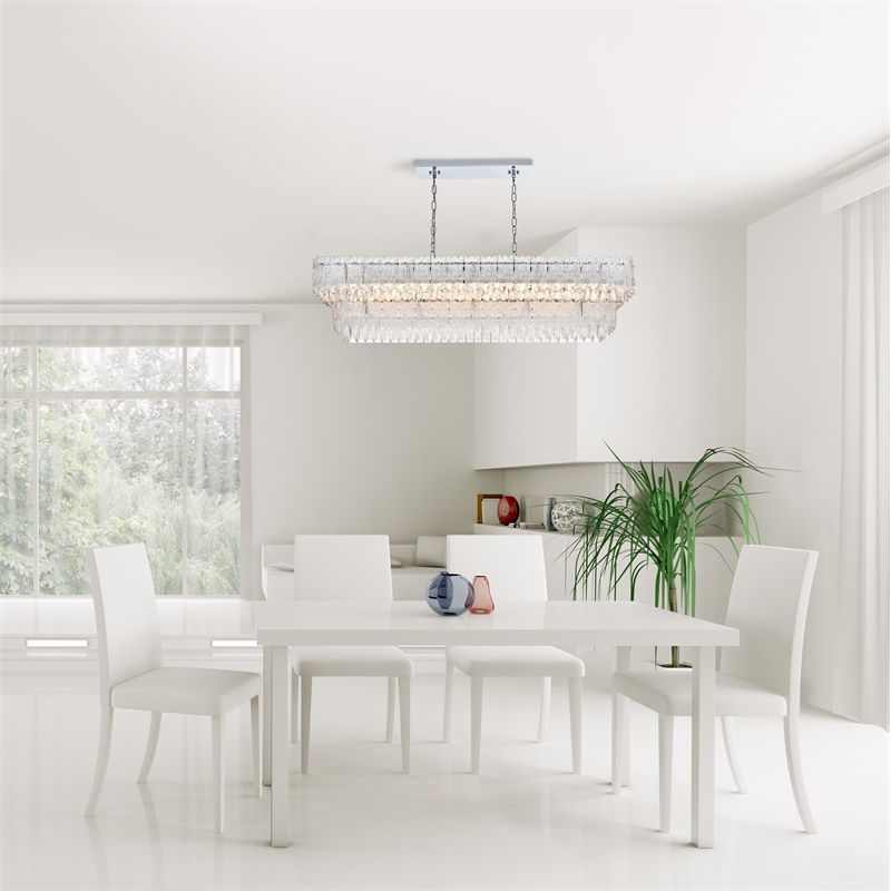Elegant Lighting Emilia 50 Inch Chandelier In Chrome
