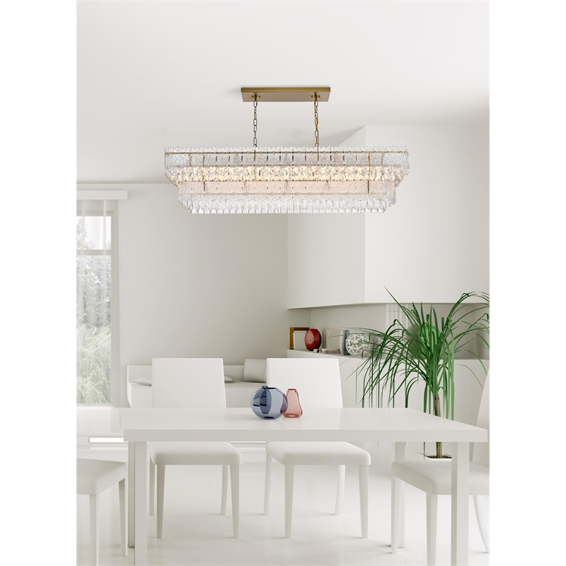 Elegant Lighting Emilia 50 Inch Chandelier In Satin Gold