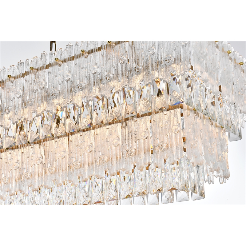 Elegant Lighting Emilia 50 Inch Chandelier In Satin Gold