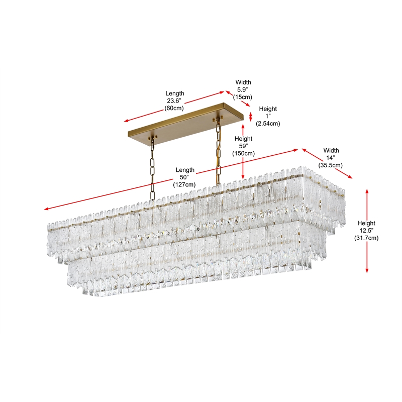 Elegant Lighting Emilia 50 Inch Chandelier In Satin Gold