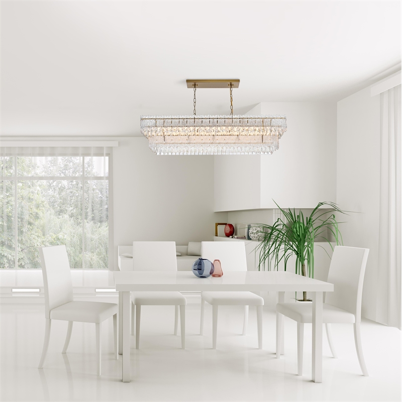 Elegant Lighting Emilia 50 Inch Chandelier In Satin Gold