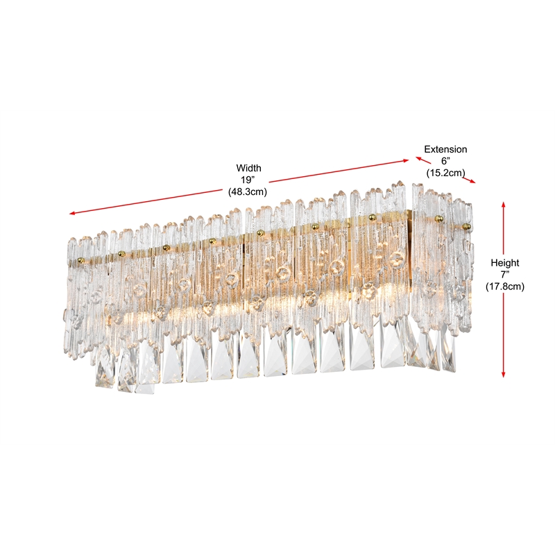 Elegant Lighting Emilia 19 Inch Wall Sconce In Satin Gold