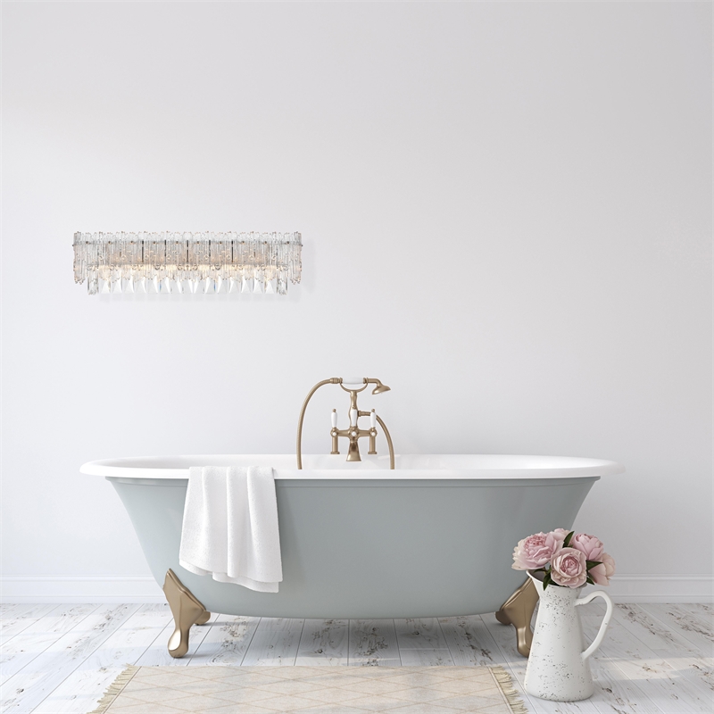 Elegant Lighting Emilia 27 Inch Wall Sconce In Chrome