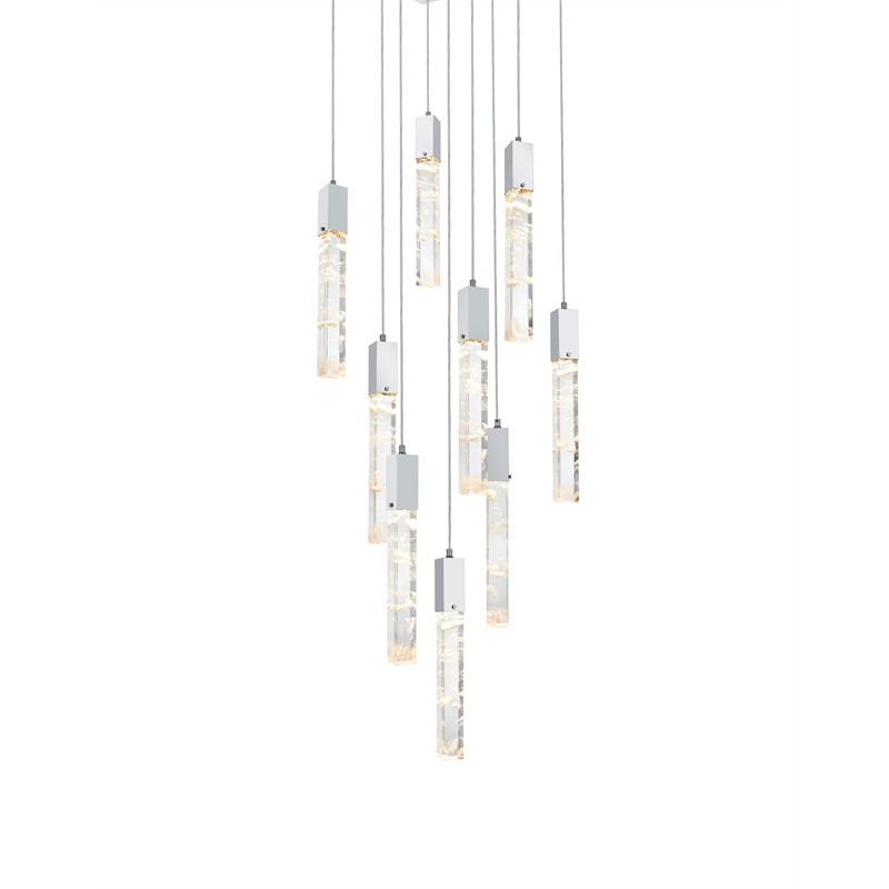 Elegant Lighting Aurora 20 Inch Pendant In Chrome