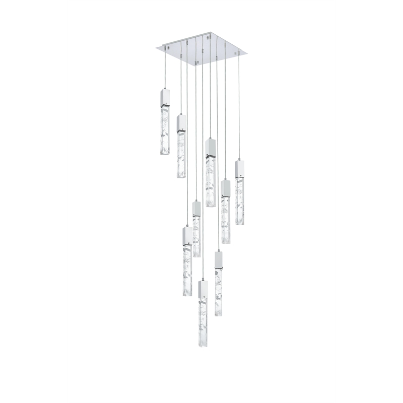 Elegant Lighting Aurora 20 Inch Pendant In Chrome