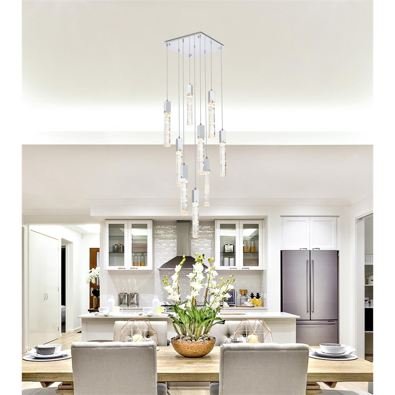 Elegant Lighting Aurora 20 Inch Pendant In Chrome