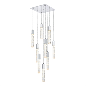 elegant lighting aurora 20 inch pendant in chrome