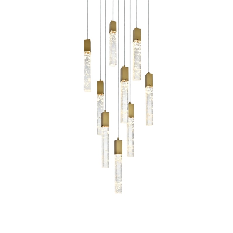 Elegant Lighting Aurora 20 Inch Pendant In Satin Gold