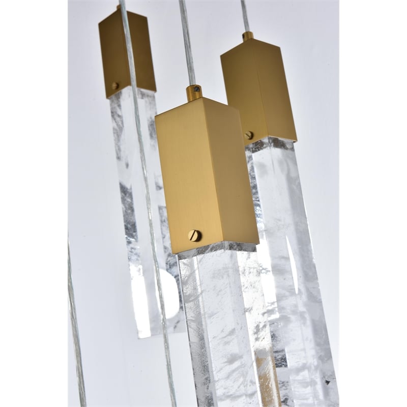 Elegant Lighting Aurora 20 Inch Pendant In Satin Gold
