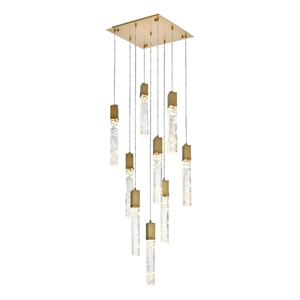 elegant lighting aurora 20 inch pendant in satin gold
