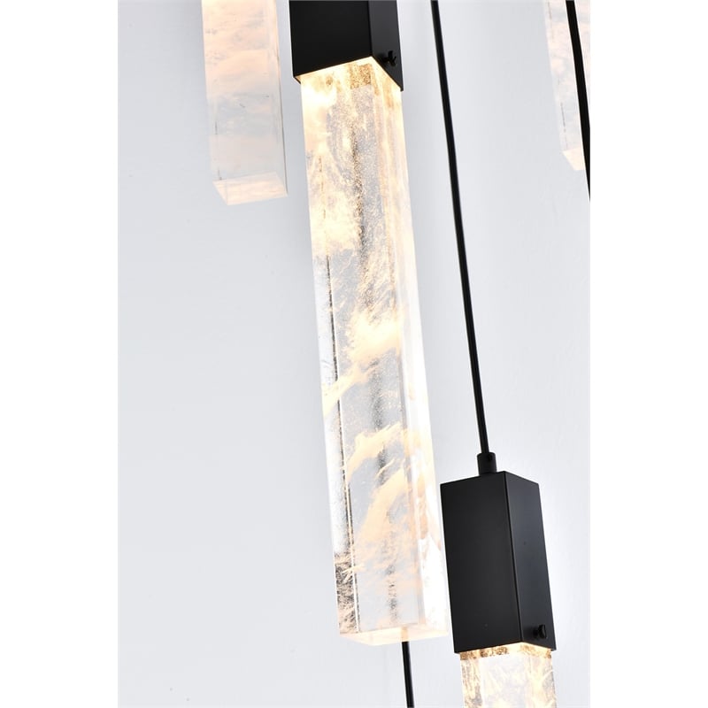 Elegant Lighting Aurora 32 Inch Pendant In Black