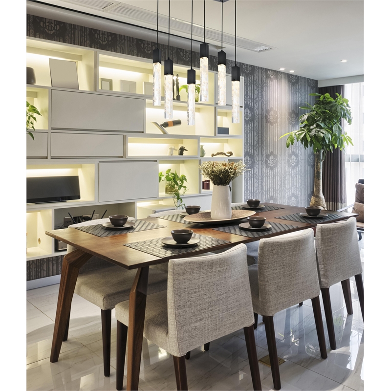 Elegant Lighting Aurora 32 Inch Pendant In Black