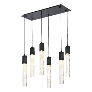 elegant lighting aurora 32 inch pendant in black