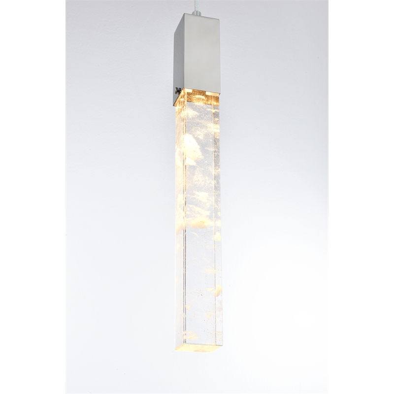 Elegant Lighting Aurora 32 Inch Pendant In Chrome