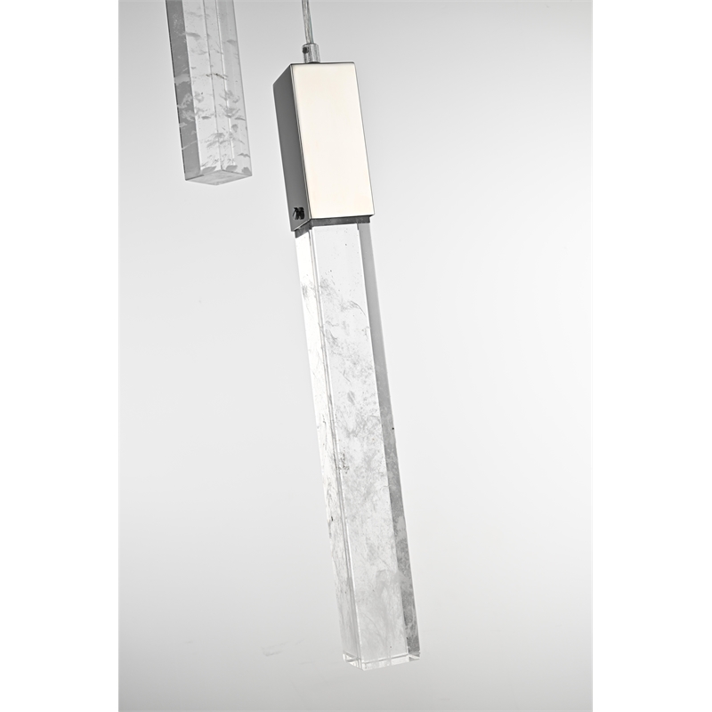 Elegant Lighting Aurora 32 Inch Pendant In Chrome