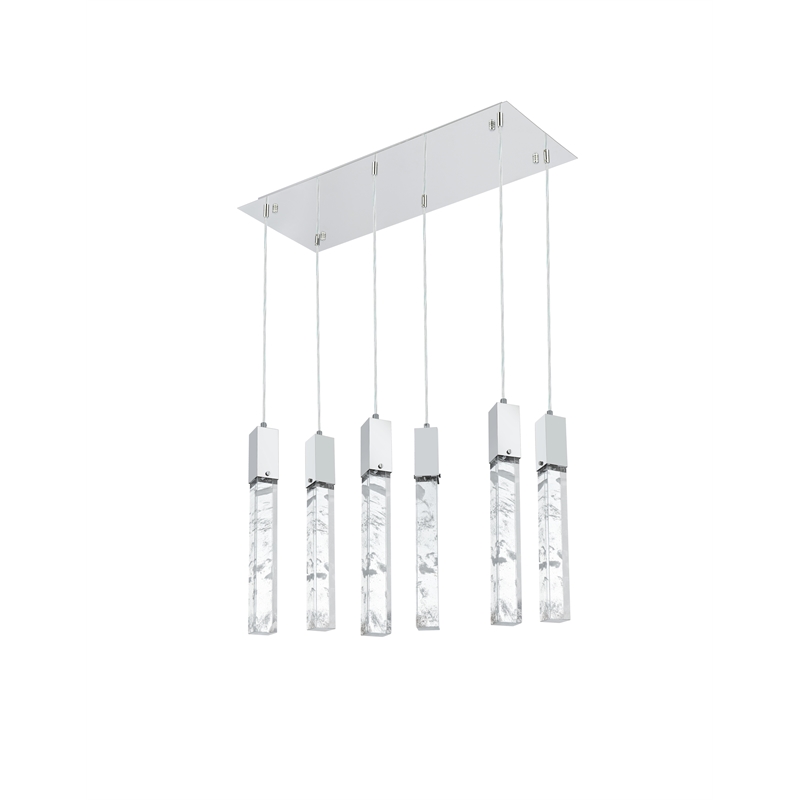 Elegant Lighting Aurora 32 Inch Pendant In Chrome