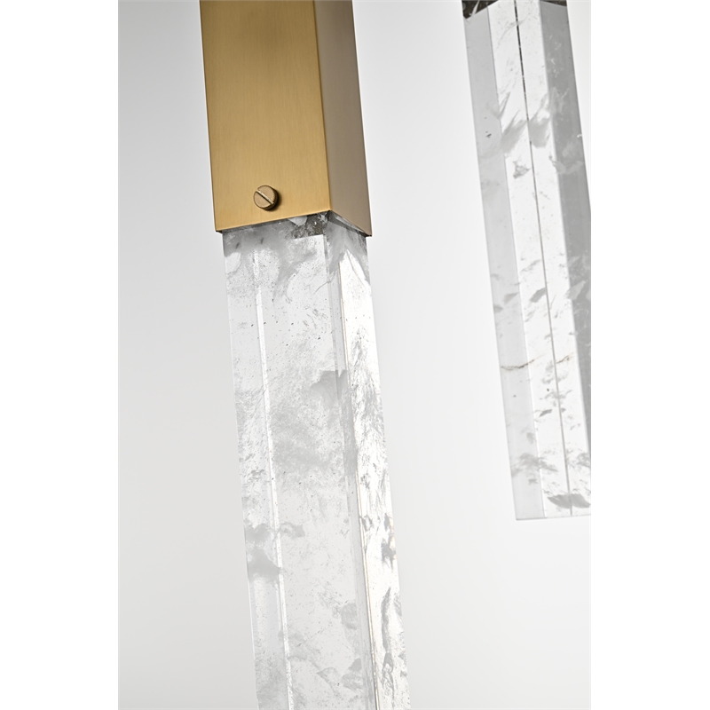 Elegant Lighting Aurora 32 Inch Pendant In Satin Gold