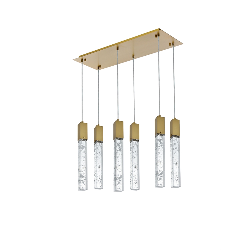 Elegant Lighting Aurora 32 Inch Pendant In Satin Gold