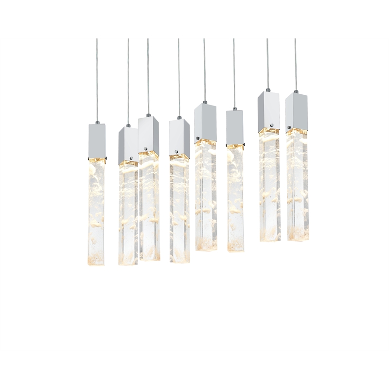 Elegant Lighting Aurora 36 Inch Pendant In Chrome