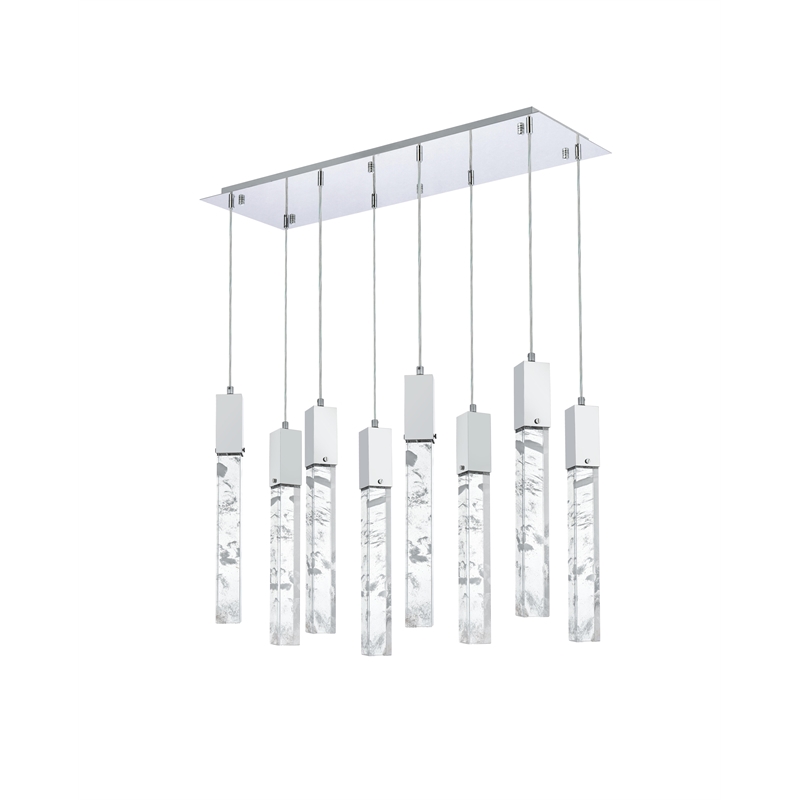 Elegant Lighting Aurora 36 Inch Pendant In Chrome