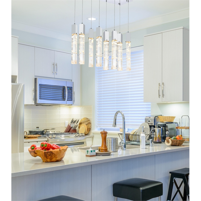Elegant Lighting Aurora 36 Inch Pendant In Chrome