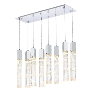 elegant lighting aurora 36 inch pendant in chrome