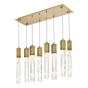 elegant lighting aurora 36 inch pendant in satin gold