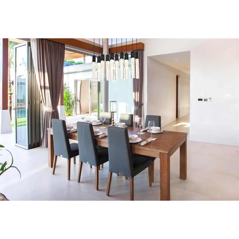 Elegant Lighting Aurora 42 Inch Pendant In Black