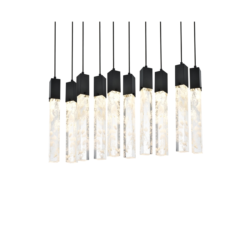 Elegant Lighting Aurora 42 Inch Pendant In Black