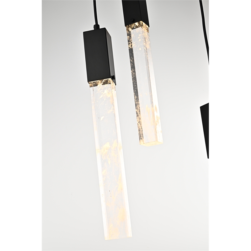 Elegant Lighting Aurora 42 Inch Pendant In Black
