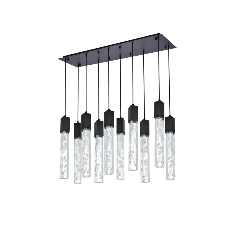 Elegant Lighting Aurora 42 Inch Pendant In Black