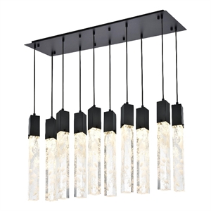 elegant lighting aurora 42 inch pendant in black