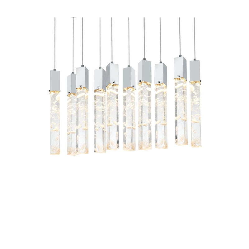 Elegant Lighting Aurora 42 Inch Pendant In Chrome