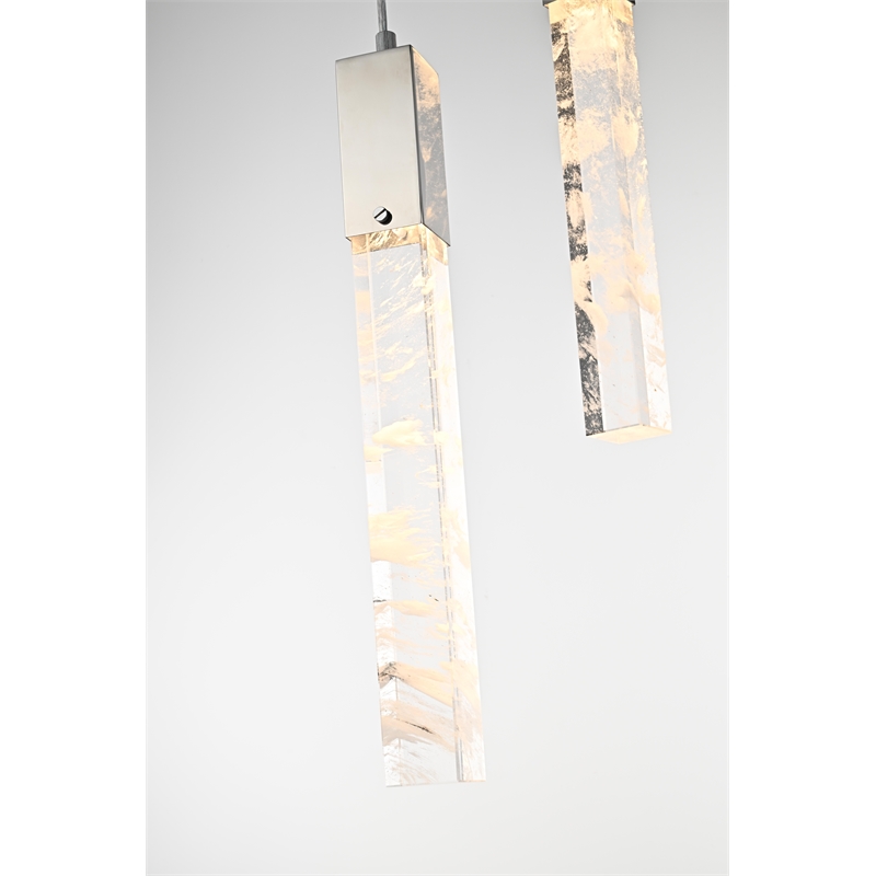 Elegant Lighting Aurora 42 Inch Pendant In Chrome
