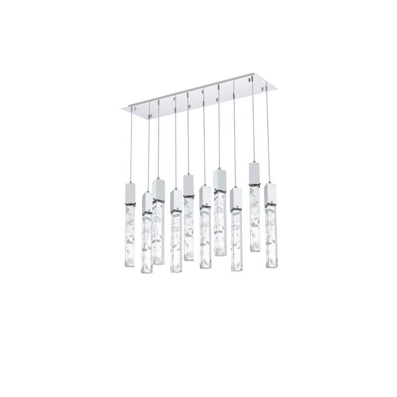 Elegant Lighting Aurora 42 Inch Pendant In Chrome