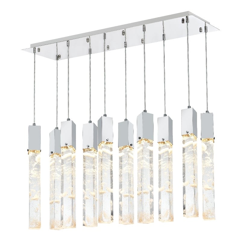 Elegant Lighting Aurora 42 Inch Pendant In Chrome