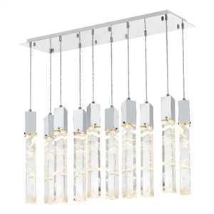 elegant lighting aurora 42 inch pendant in chrome