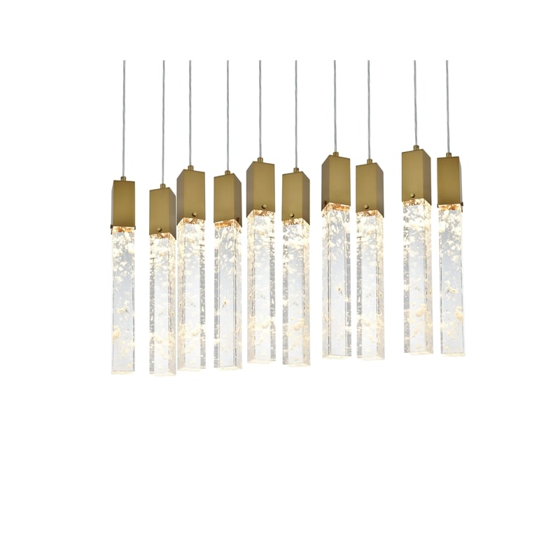 Elegant Lighting Aurora 42 Inch Pendant In Satin Gold