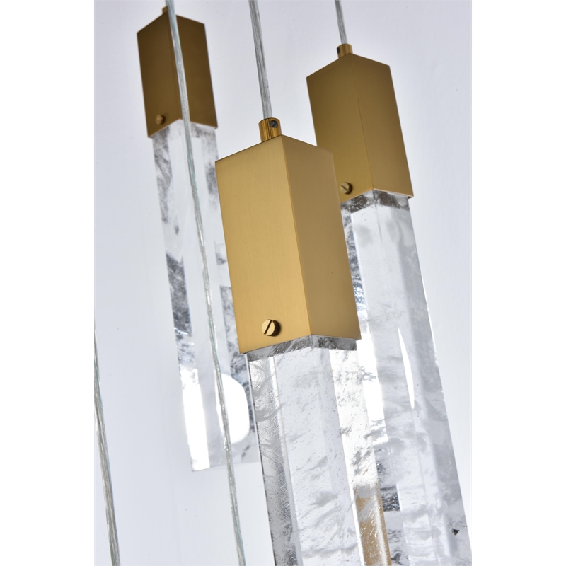 Elegant Lighting Aurora 42 Inch Pendant In Satin Gold
