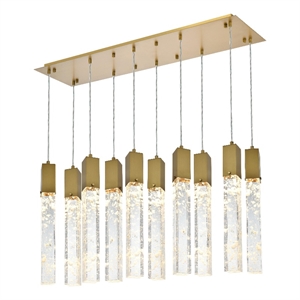 elegant lighting aurora 42 inch pendant in satin gold