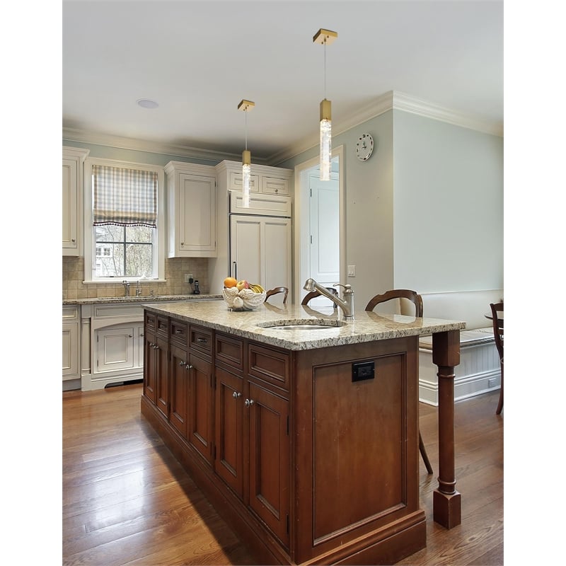 Elegant Lighting Aurora 5 Inch Pendant In Satin Gold