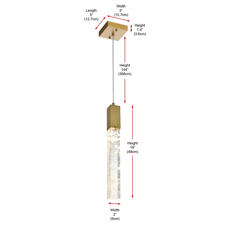 Elegant Lighting Aurora 5 Inch Pendant In Satin Gold